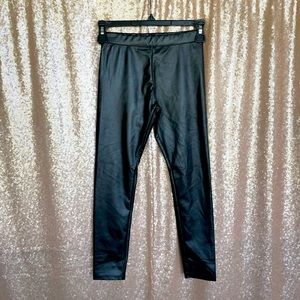 H&M girls faux leather leggings 8/9